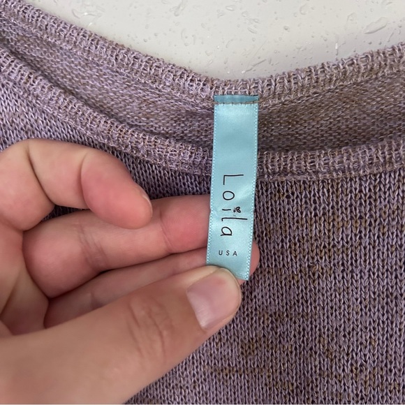 Loila Purple Ombre Lightweight Crew Neck Sweater Stretch Comfy Casual Fall Large - Picture 2 of 6